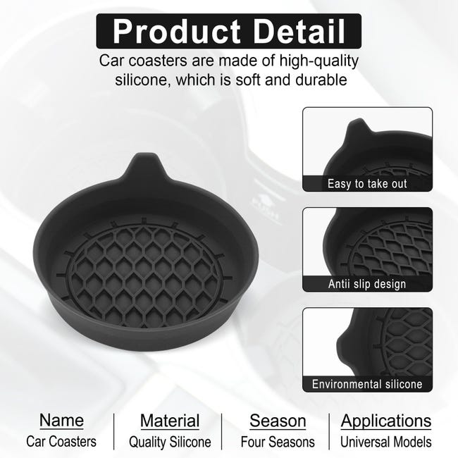 XINLIYA 4 sottobicchieri per portabicchieri per auto, in silicone XINLIYA 4 sottobicchieri per portabicchieri per auto, in silicone