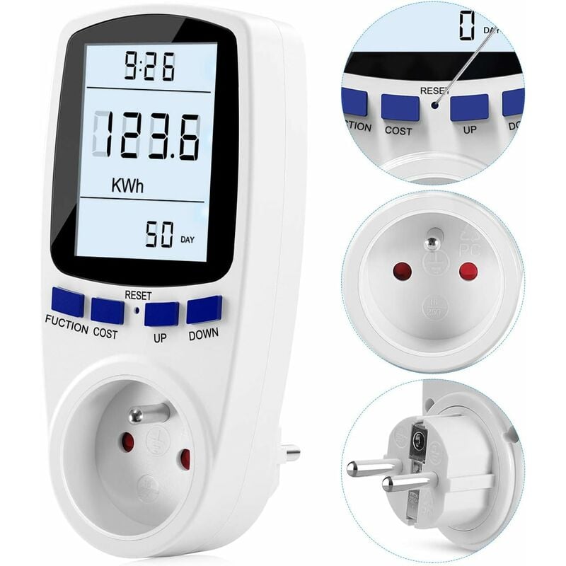 Licznik energii AC 185-264V z wyświetlaczem LCD – Precyzyjny monitor zużycia energii elektrycznej, jednolita taryfa, łatwa instalacja