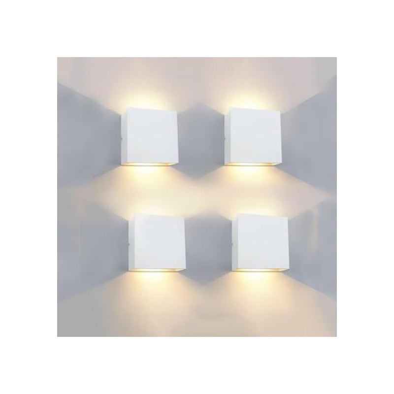 Nowoczesna kwadratowa wewnętrzna lampa ścienna LED z możliwością ściemniania, ciepłe białe światło, włącznik nie wchodzi w skład zestawu