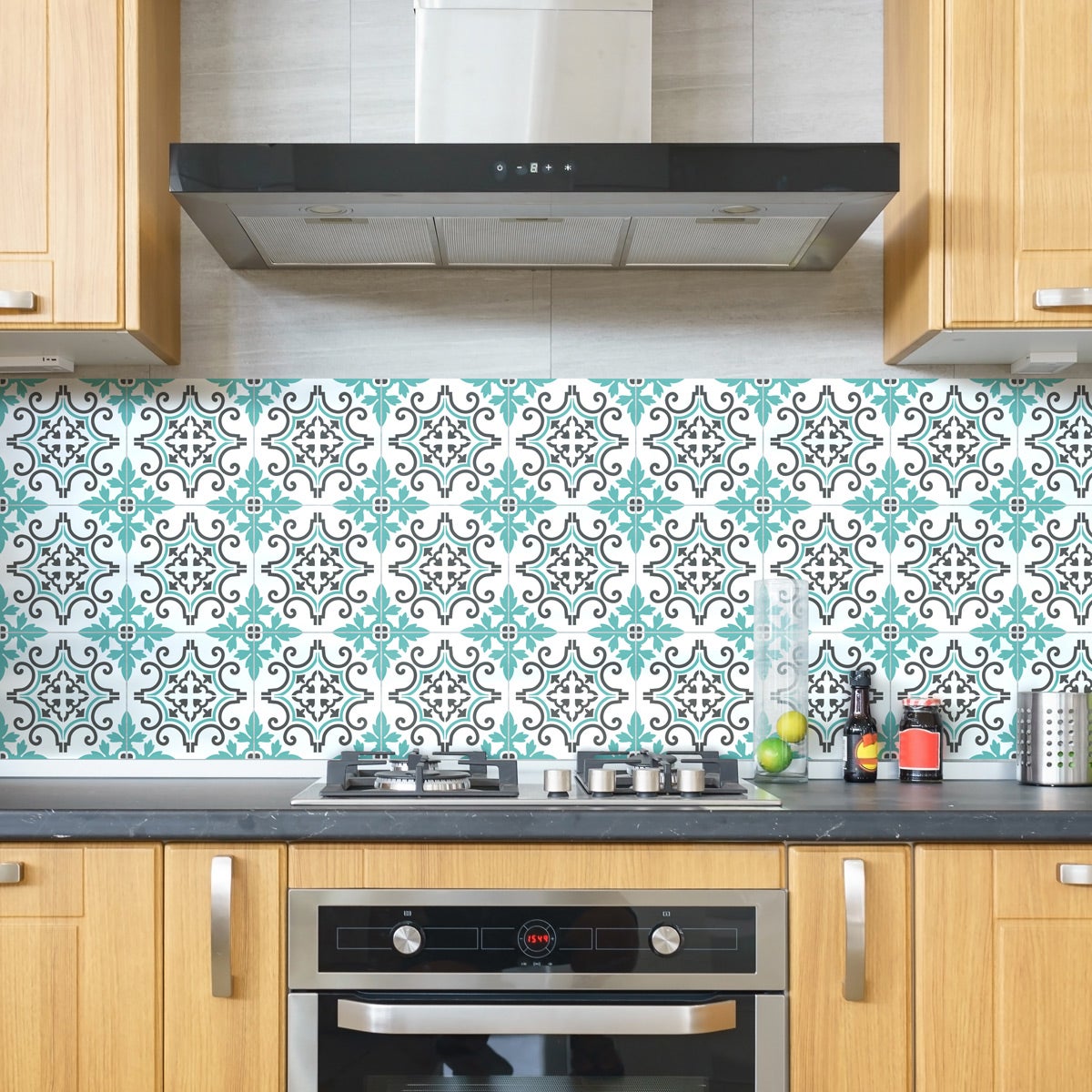 9 adesivi piastrelle di cemento azulejos Renata - Sticker adesivo - adesivi murali - 9stickers10x10cm - 4