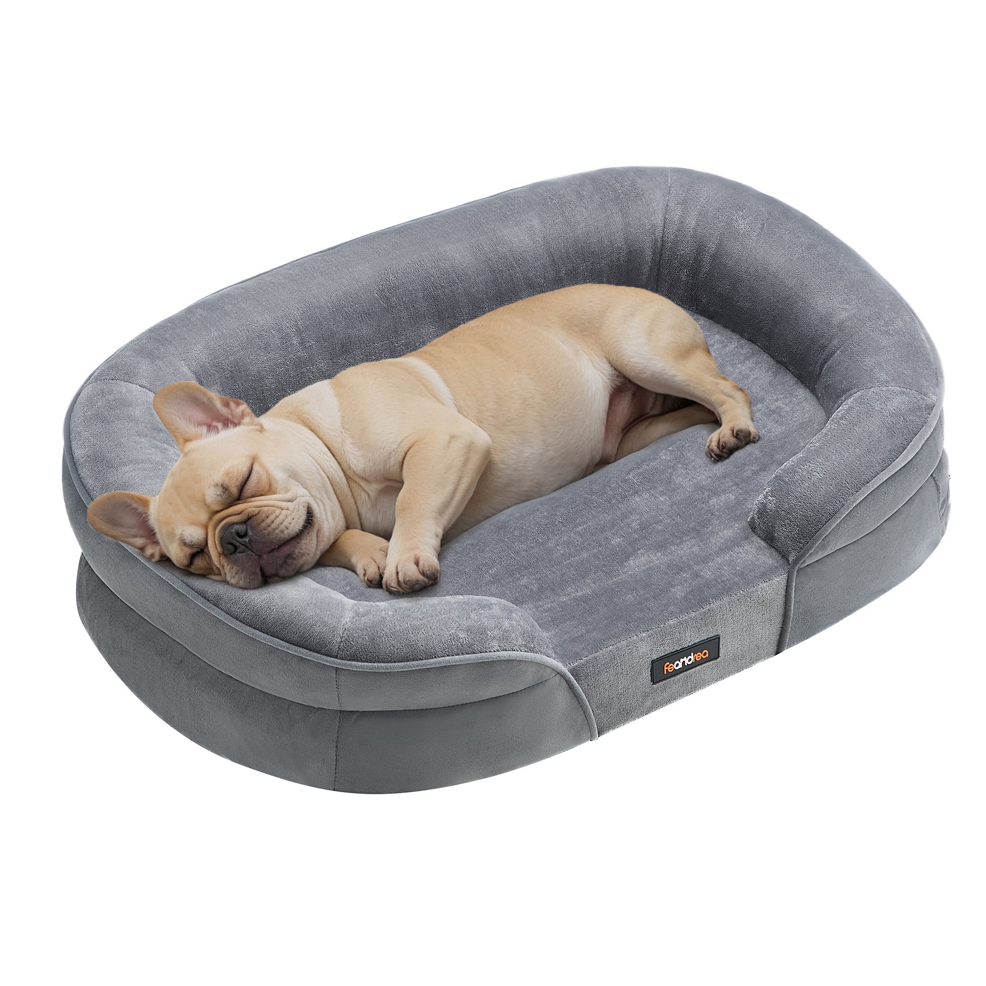 Feandrea  Cama Ortopédica Para Perros, 91 X 68 X 18 Cm, Forro Repelente Al Agua, Bordes Elevados, Funda Extraíble Y Lavable, Regalo De Navidad Gris , Leroy Merlin