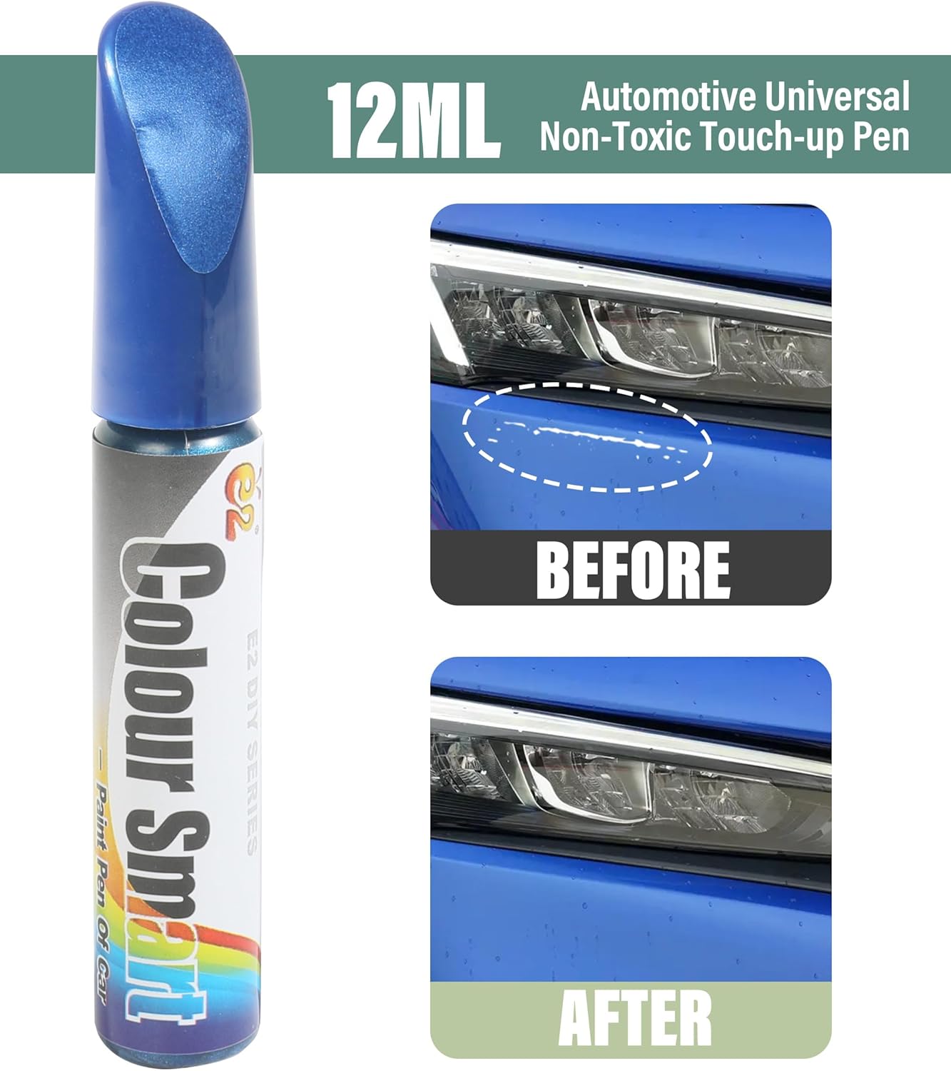 Lápiz Reparador De Arañazos Para Coche - Negro Y Plateado, Resistente Al Agua, Fácil De Usar