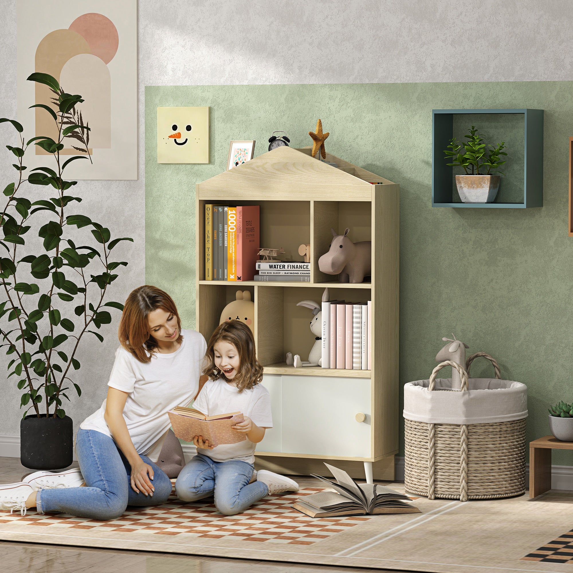 Bibliothèque pour Chambre enfant en MDF Multicouleur H. 140.5 x l. 30 x P. 80 cm - 2