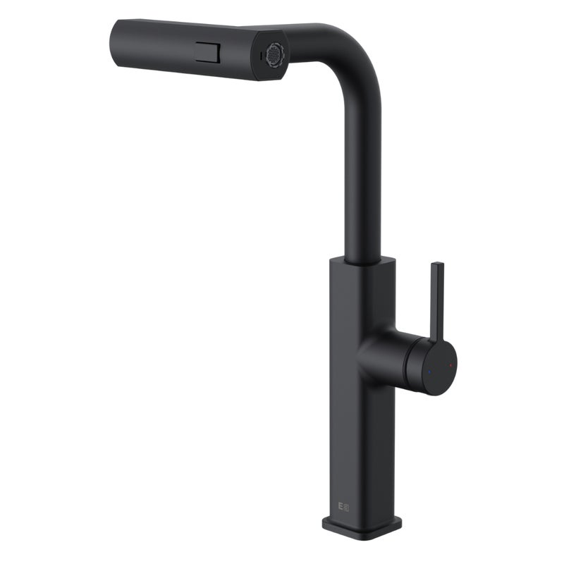 Esseswitch bateria zlewozmywakowa z wyciąganą wylewką matowa czerń