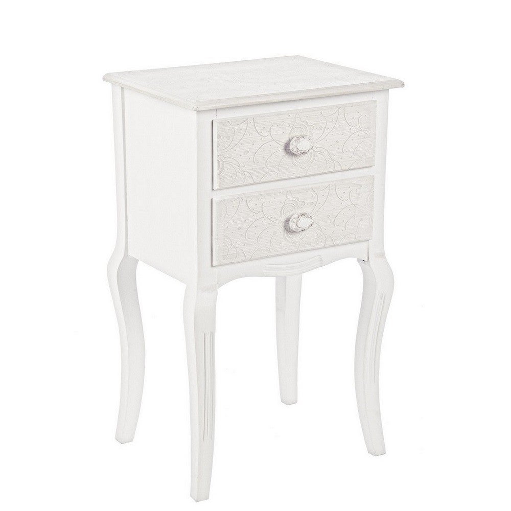 Commode en bois blanc 2 tiroirs Clorine 41 x 33,5 x 68 cm | Leroy Merlin