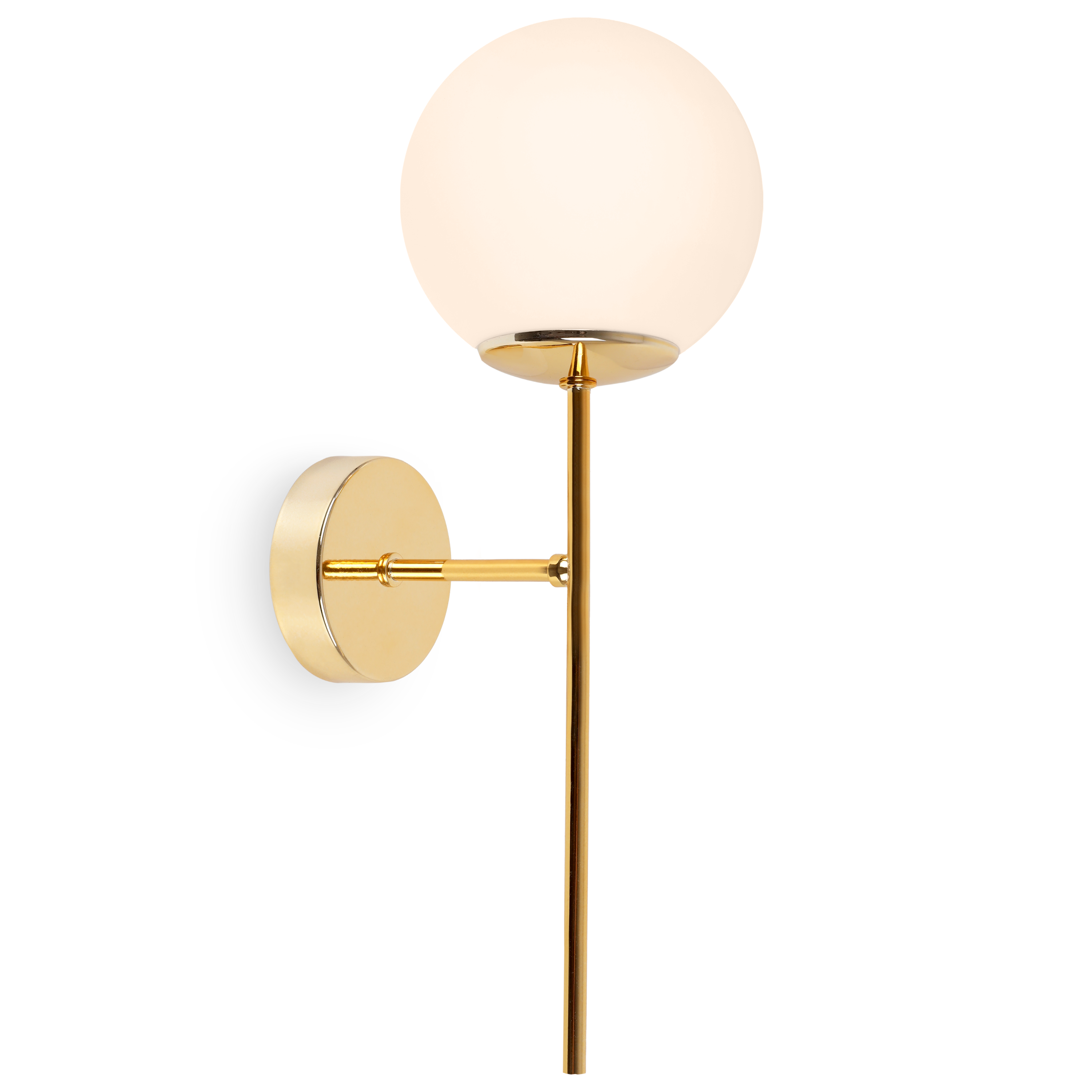 Lampa kinkiet ścienny złoty Siena loft 1xE14 klosz kula szklana biała Light Home LH - 2