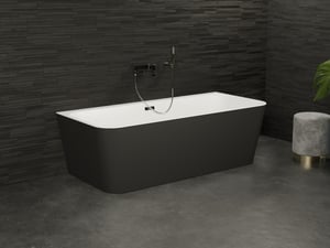 Baignoire semi-îlot Murale MINT 160 Noire 160x75cm, by SPALINA