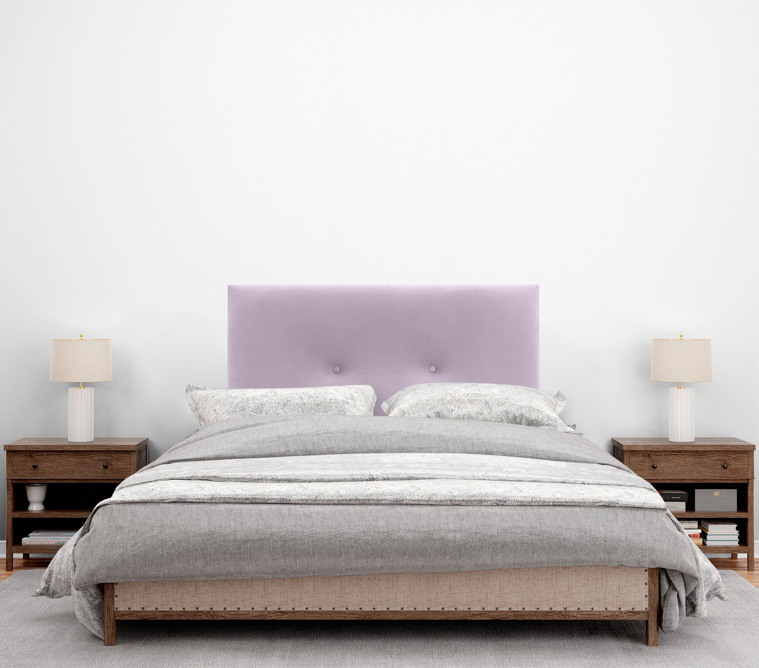 DHOME Testiera in velluto liscio con bottoni e gambe alta gamma moderna testiera imbottita per letto di lusso camera da (Saumon, 95x115cm) - 2