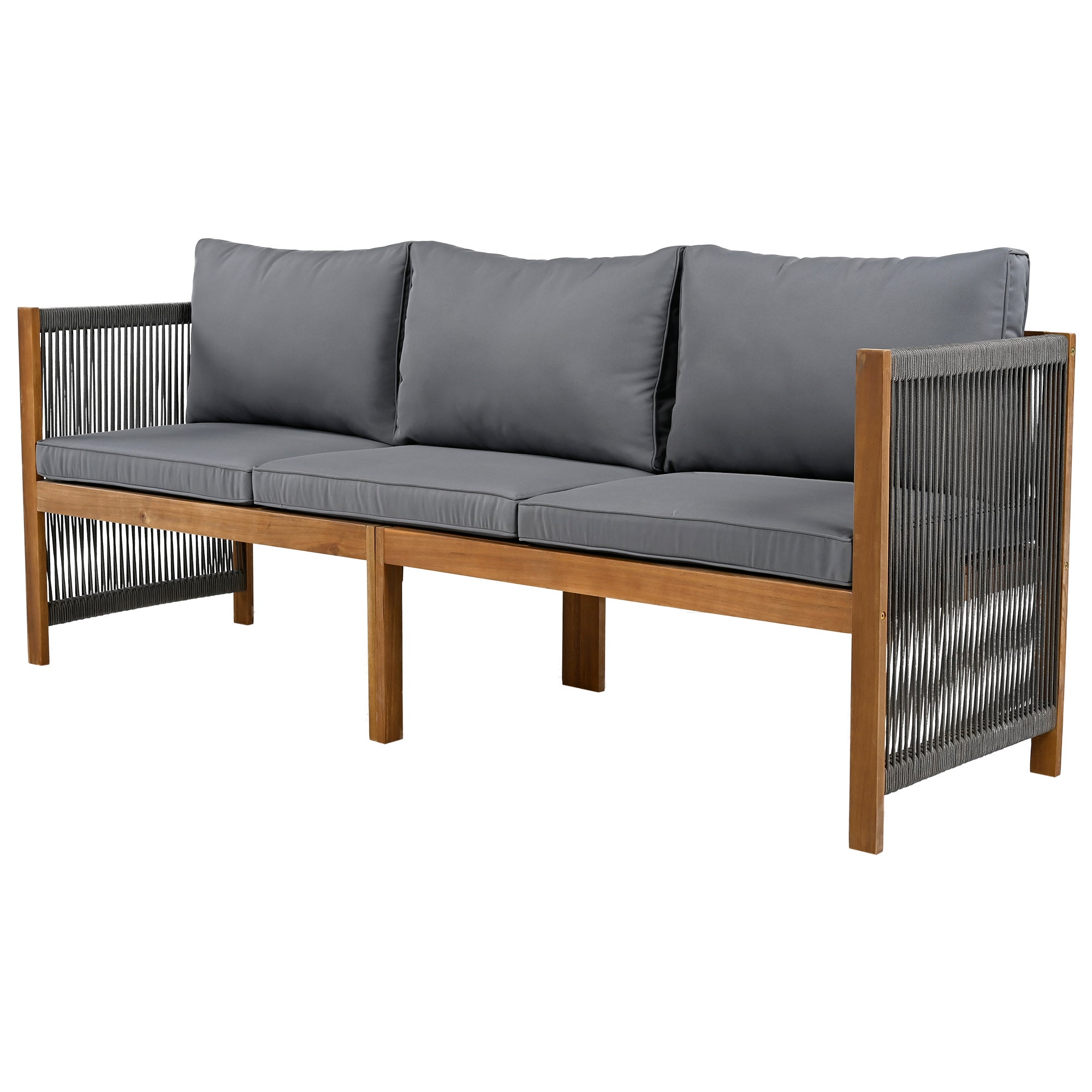 Salon De Jardin 6 Pièces,Ensemble Mobilier De Jardin Avec Canapé, Fauteuils Et Table Basse,Gris - 8