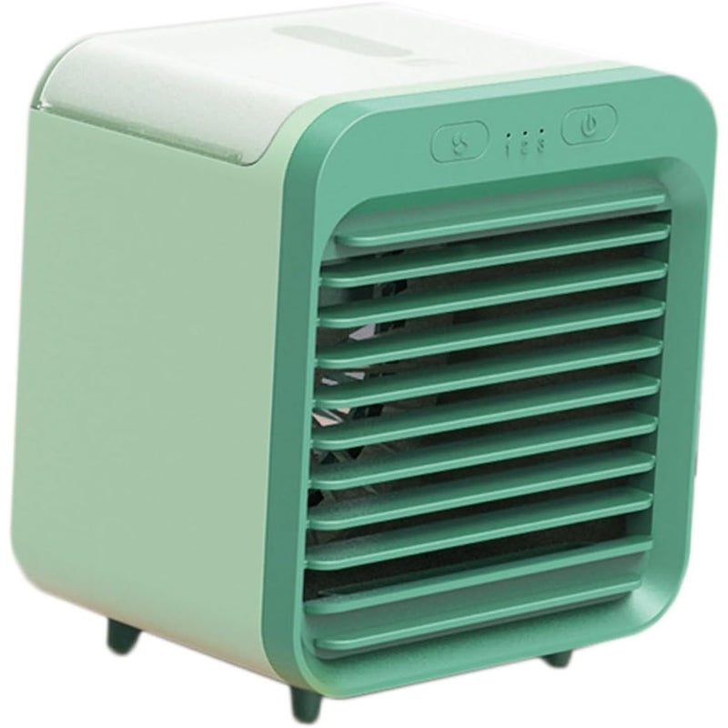 Bezprzewodowa przenośna klimatyzacja, 3 tryby i prędkości wentylatora, ze zbiornikiem na wodę o pojemności 200 ml, dla zwierząt (zielona)