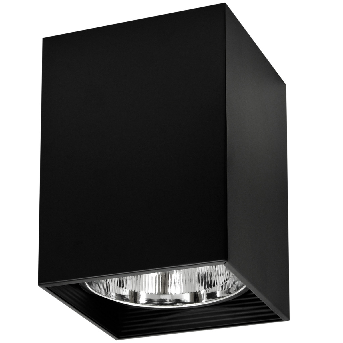 Reflektor sufitowy spot natynkowy Jupiter kwadratowy czarny 1xE27x20W wym: 21,6 x 16 cm metal Polux