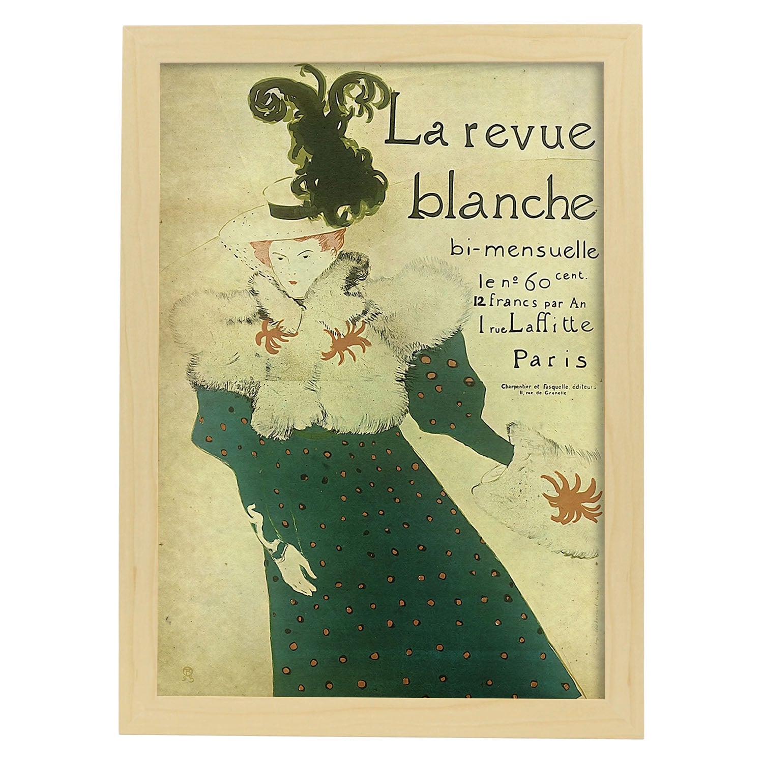 Poster vintage de mujer vintage. con imagenes vintage y de publicidad antigua. marco blanco - a3