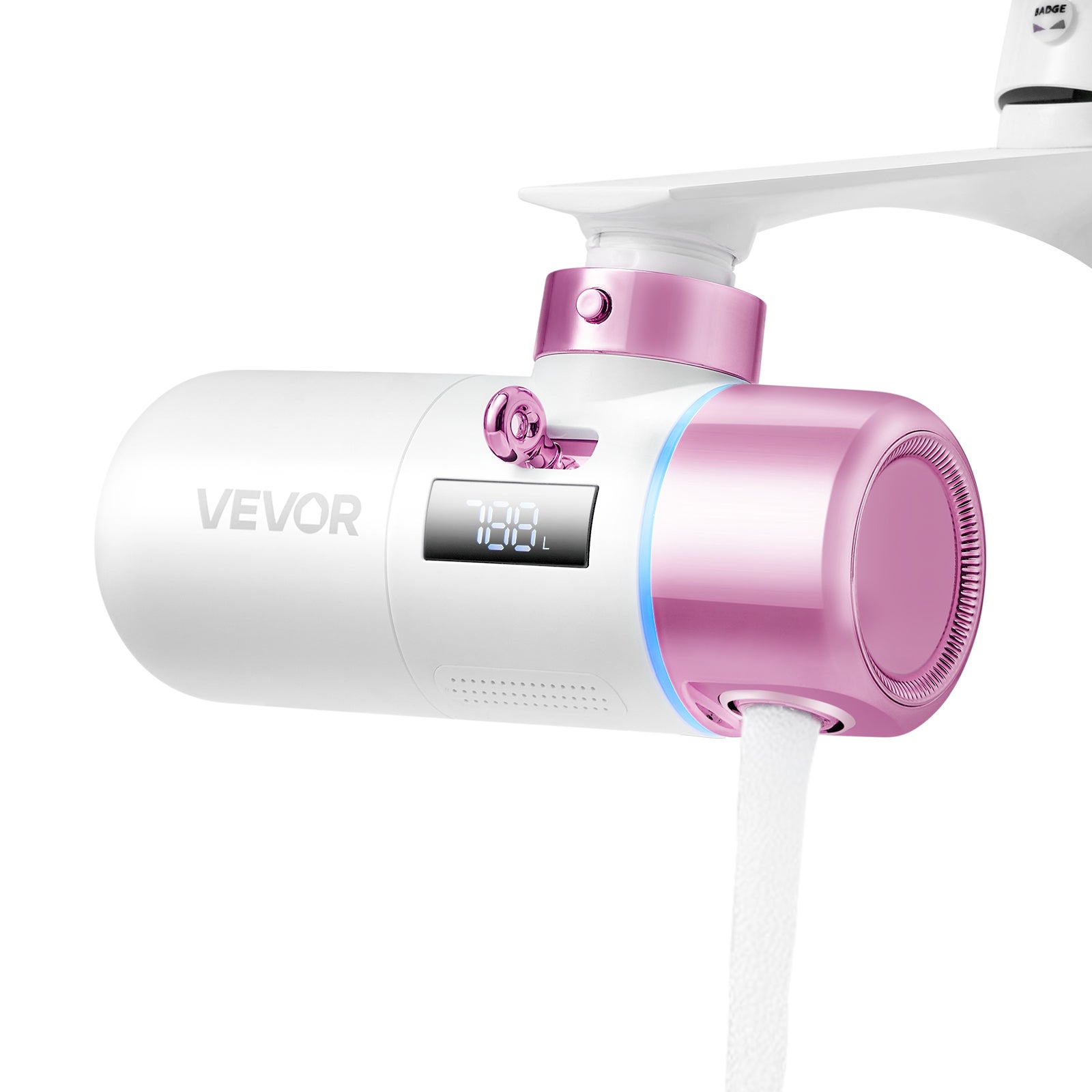 Filtr do wody do pielegnacji skory VEVOR Beauty Series mikro nanobabelki 2 tryby montaz na kranie lazienka ABS rozowy zloto