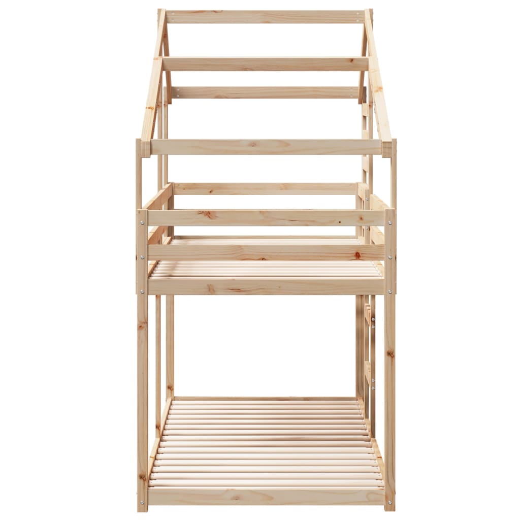 Lit superposé avec toit 75x190 cm bois de pin massif CFW51712 - 5