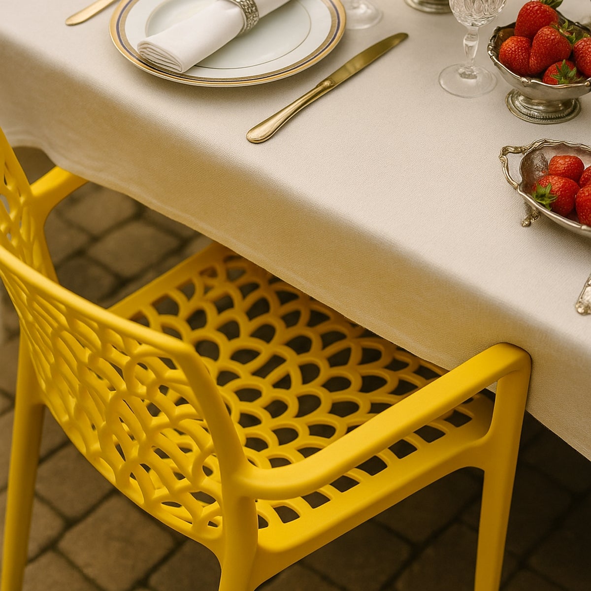 Chaise en polypropylène accoudoirs jardin café Grand Soleil Gruvyer Arm - 3