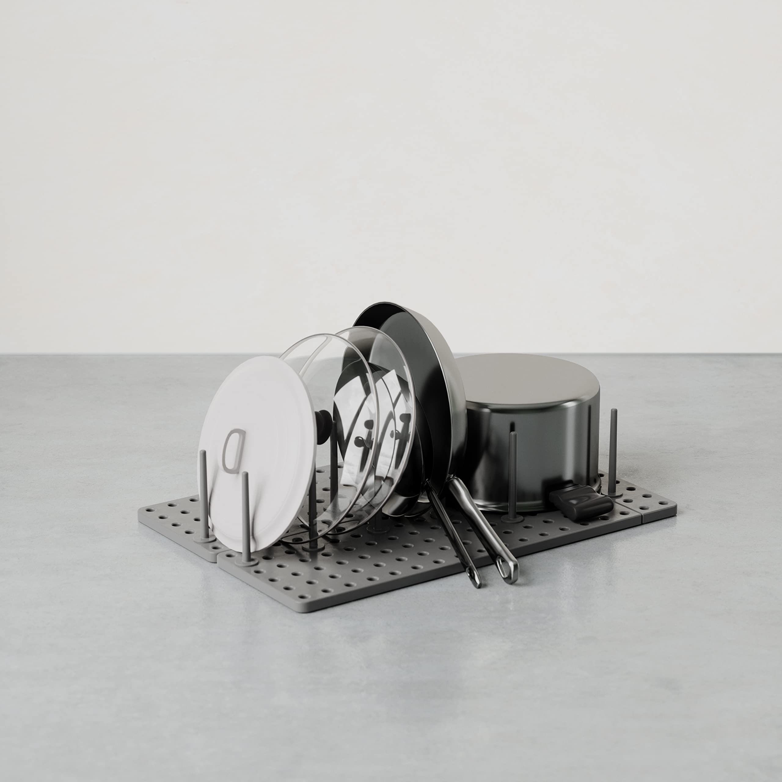 Organiseur de placards, étagères et tiroirs de cuisine, système de rangement réglable pour contenants alimentaires, casseroles, Lot de 2,45x30x10 - 2