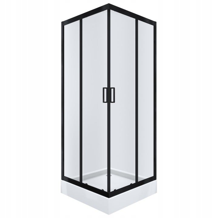 Kabina prysznicowa NAMELESS Durasan 90x90 czarny mat kwadratowa z brodzikiem 1szt.