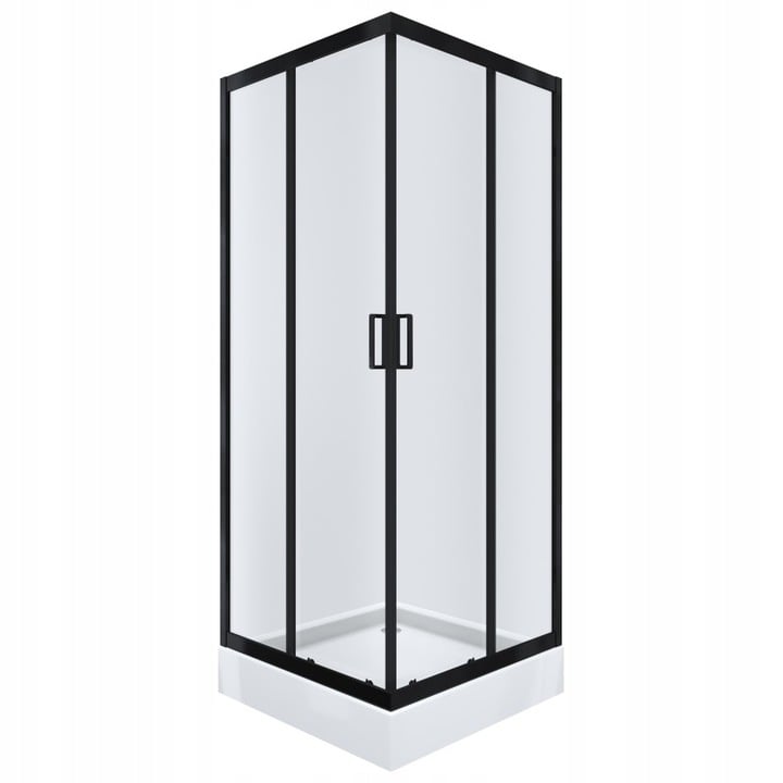 Kabina prysznicowa NAMELESS Durasan 90x90 czarny mat kwadratowa z brodzikiem 1szt.