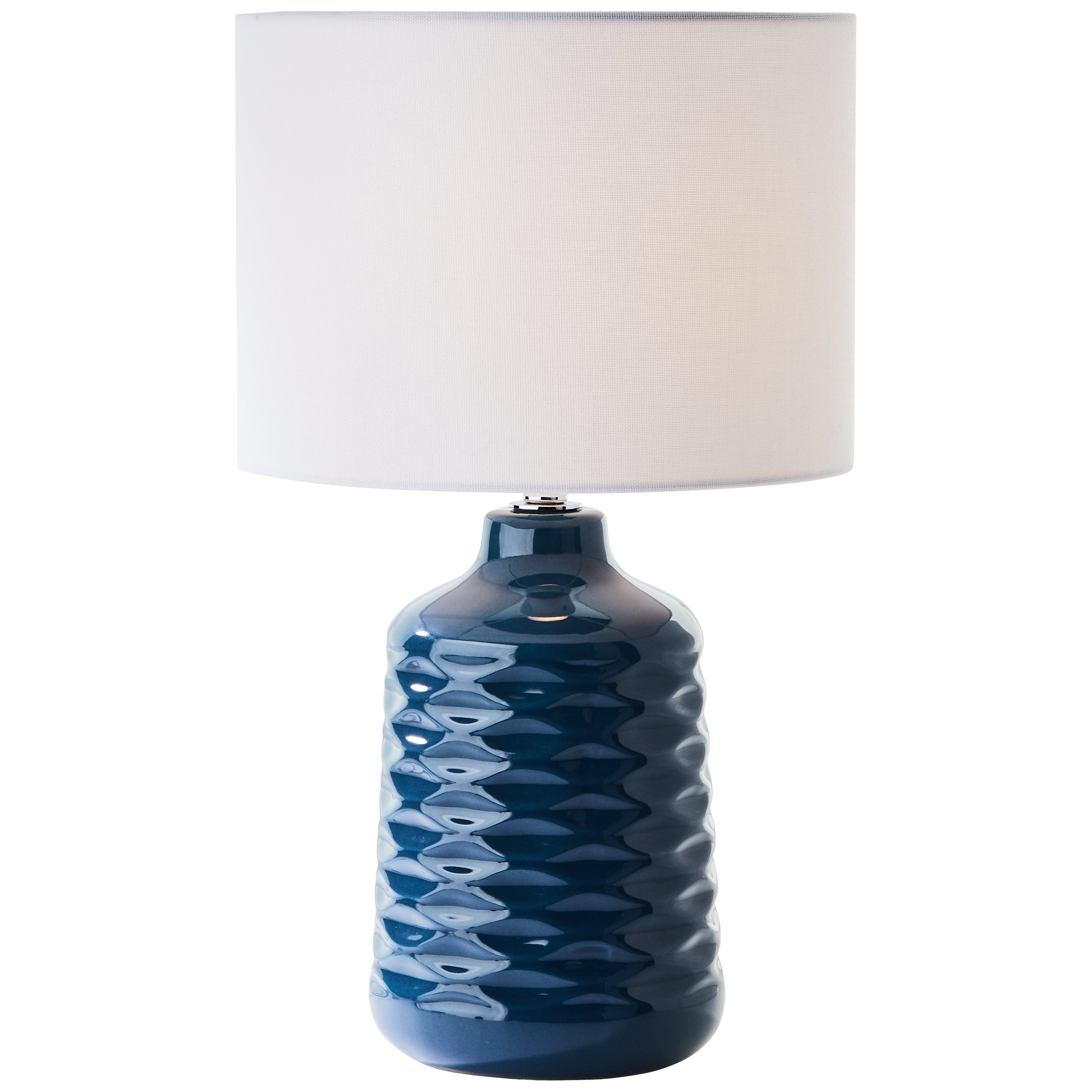 Brilliant Ilysa lampa stołowa 42 cm niebieska/biała, ceramika/metal/tekstylia, 1x D45, E14, 40 W