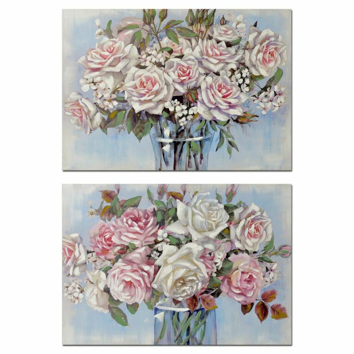 Cuadro dkd home decor florero 100 x 3 x 70 cm shabby chic (2 unidades)