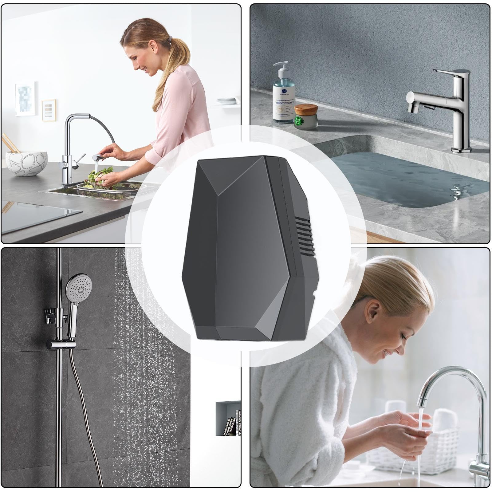 Sèche-mains automatique pour salle de bain, avec détecteur de mouvement, gris - 4