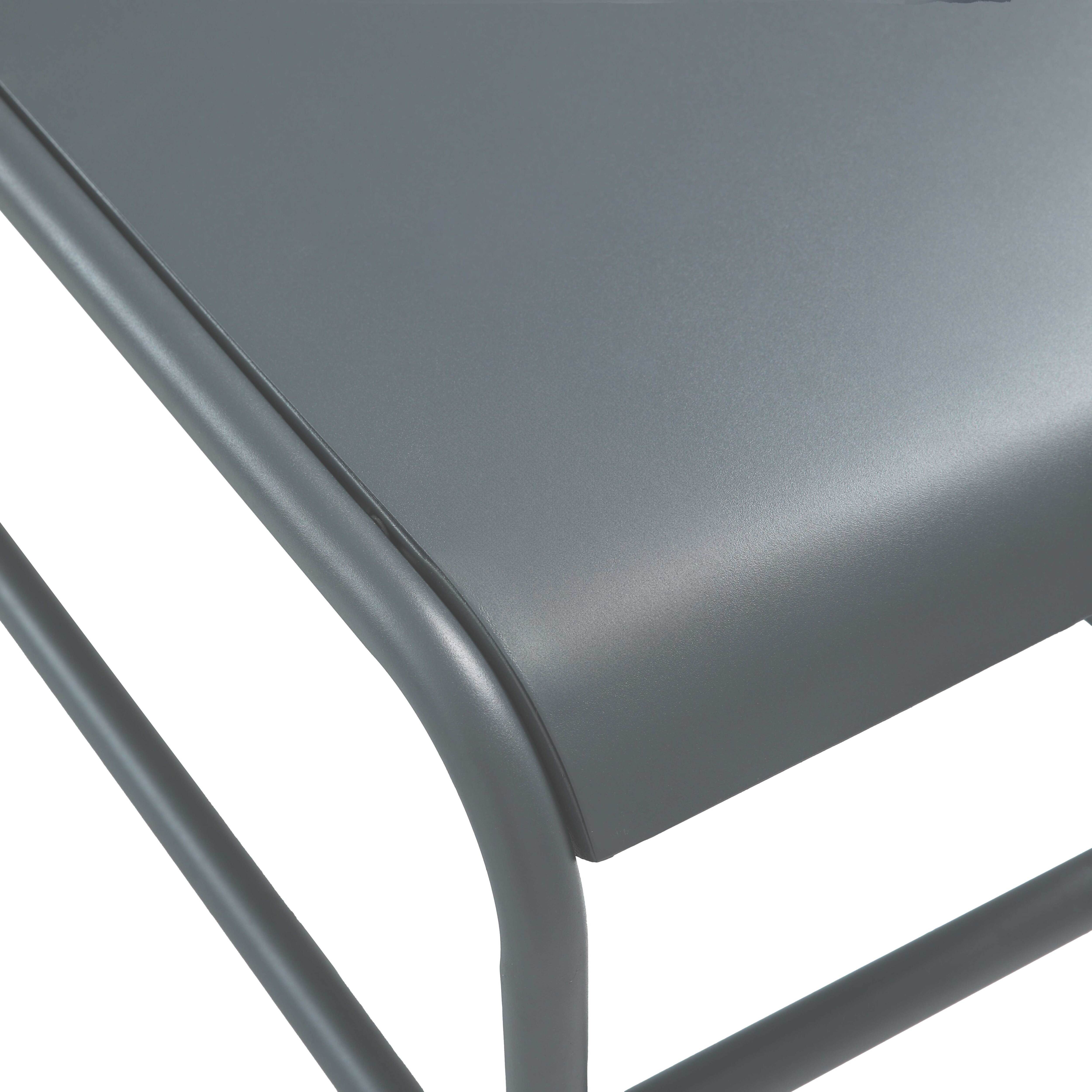 Table basse de jardin en métal 85x40x30 cm gris, Mixi - Oviala - 7