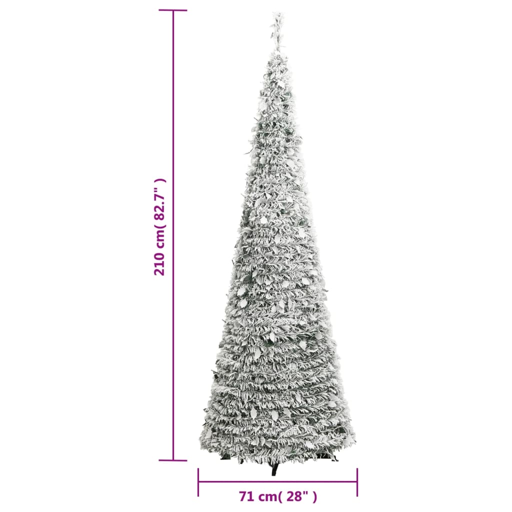 vidaXL Albero di Natale Artificiale Pop-up Neve Fioccata 200 LED 210cm - 8
