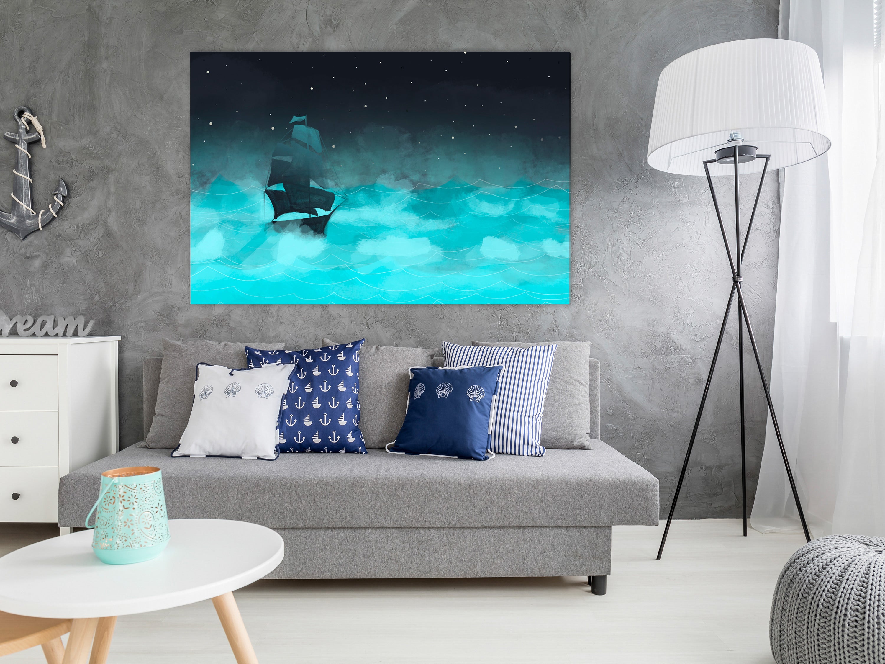 Tableau - Night Waves (1 Part) Wide - First Variant [90x60] | Leroy Merlin