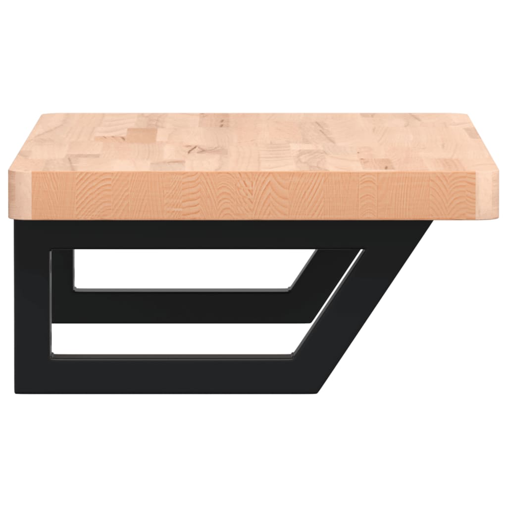 Maison Exclusive - Ripiano a Parete per Lavabo in Acciaio e Massello di Faggio - 5