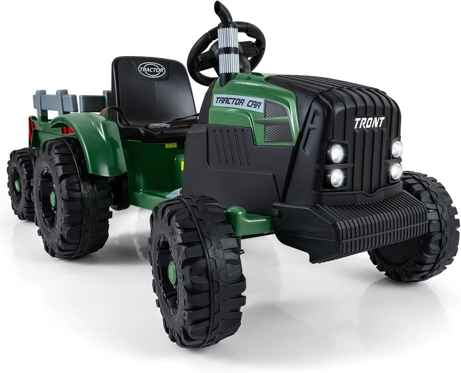 Tracteur Électrique Enfants avec Remorque Amovible Double Moteur 35W Tracteur Électrique Enfants avec Remorque Amovible Double Moteur 35W