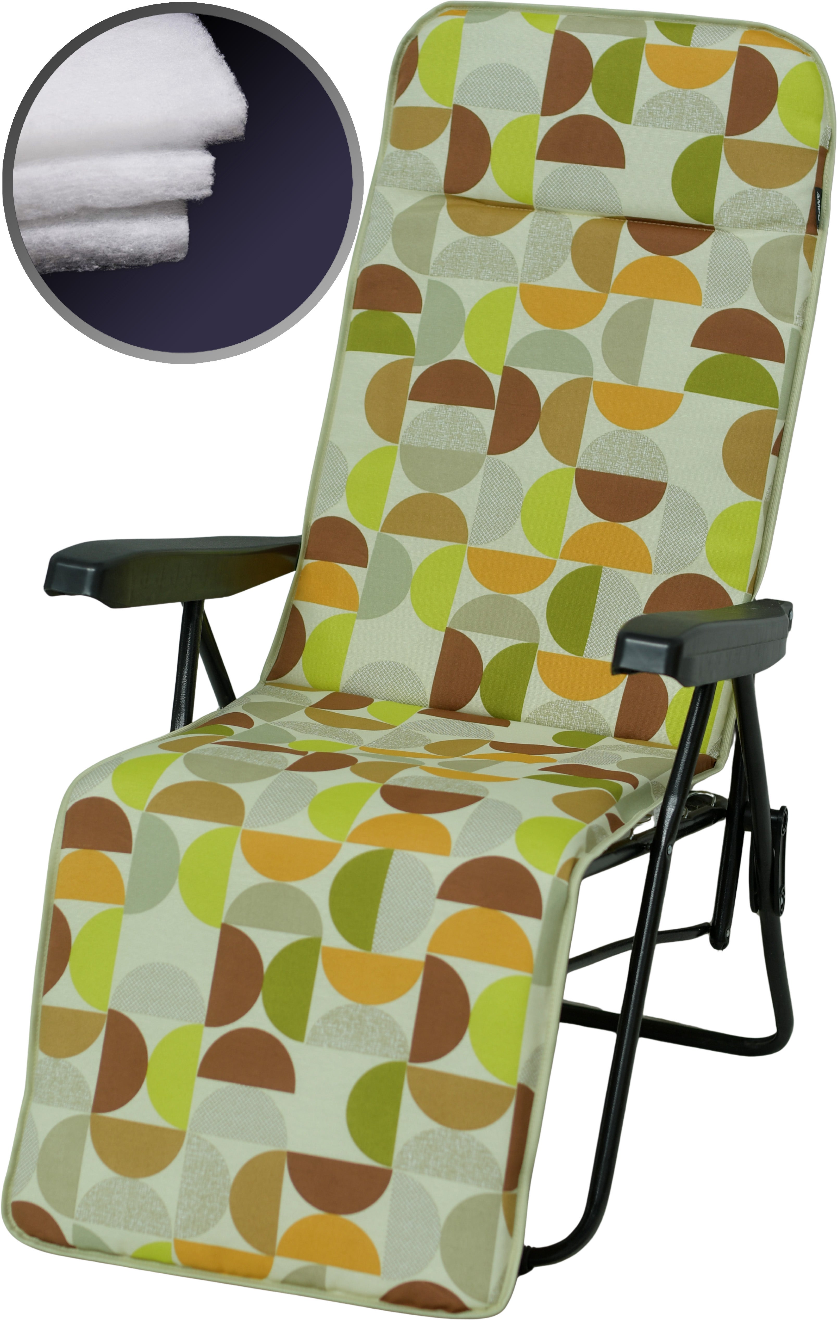 Poduszka na leżak fotel z podnóżkiem AMPO zielony beżowy brązowy 1 szt.