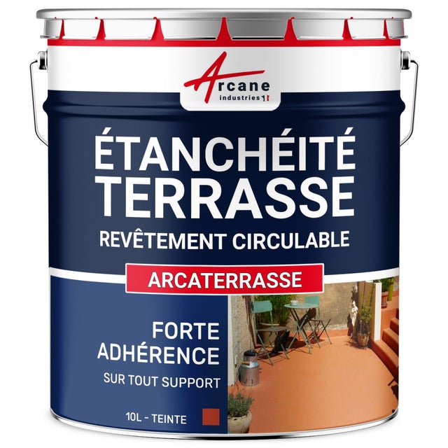 Résine Etanchéité Terrasse Circulable - Peinture Colorée - ARCATERRASSE - 10 L Tuile - ARCANE INDUSTRIES