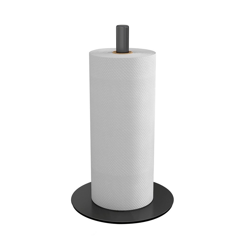 Porte-rouleau Essuie-tout Sans Perçage - Support Métal Noir Pour Cuisine/salle De Bain - Range Vos Rouleaux Sous Un Meuble