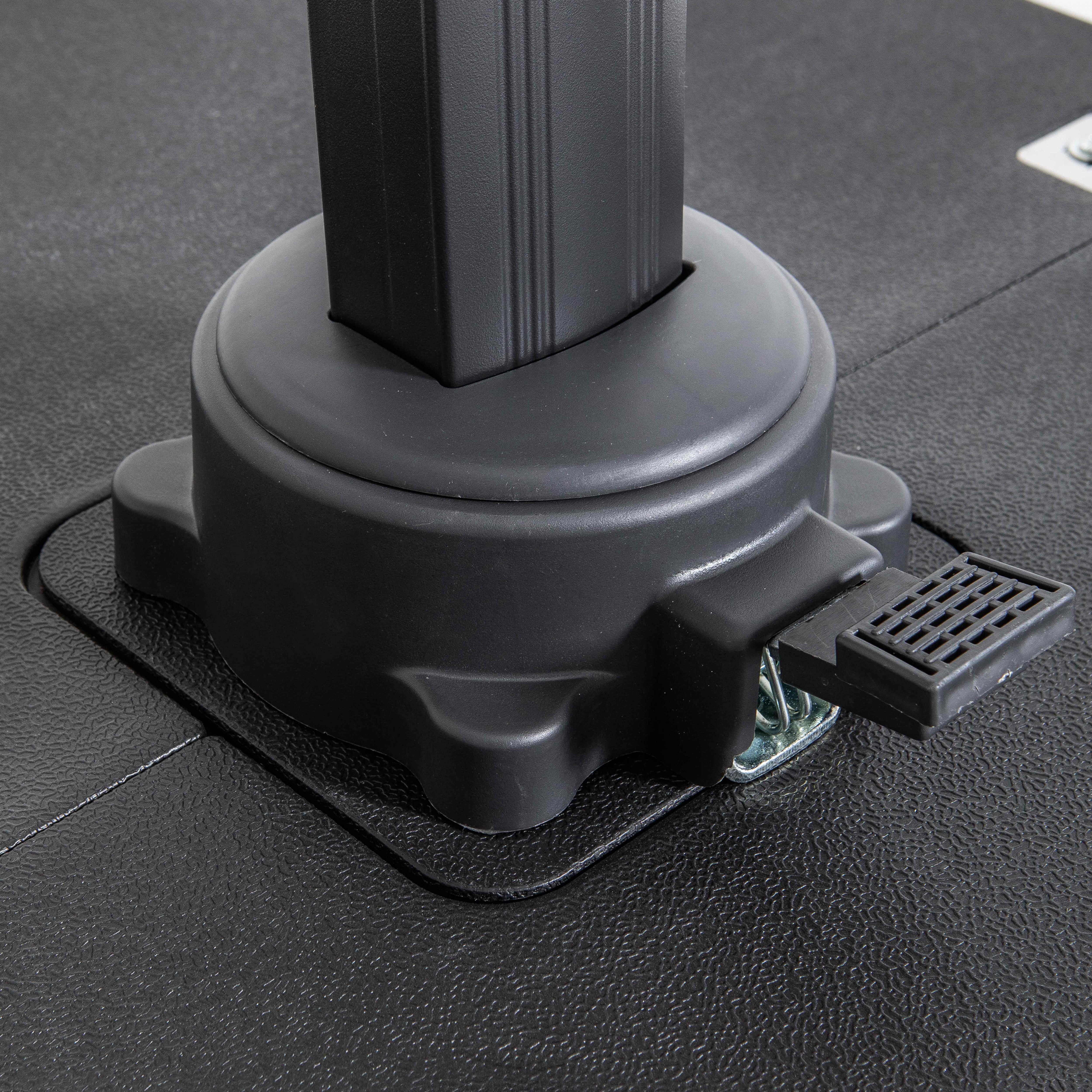 Parasol déporté 4x3 m 360° inclinable + à lester sur roues gris - 6