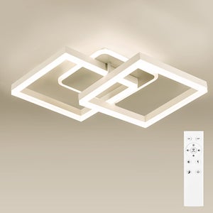 Anten 40W Plafonnier Luminaire LED Salon Dimmable,Luminaire Plafonnier Blanc Chaud à Froid 3000K-6500K,3600LM,pour Chambre/Salle Manger/Cuisine,Blanc