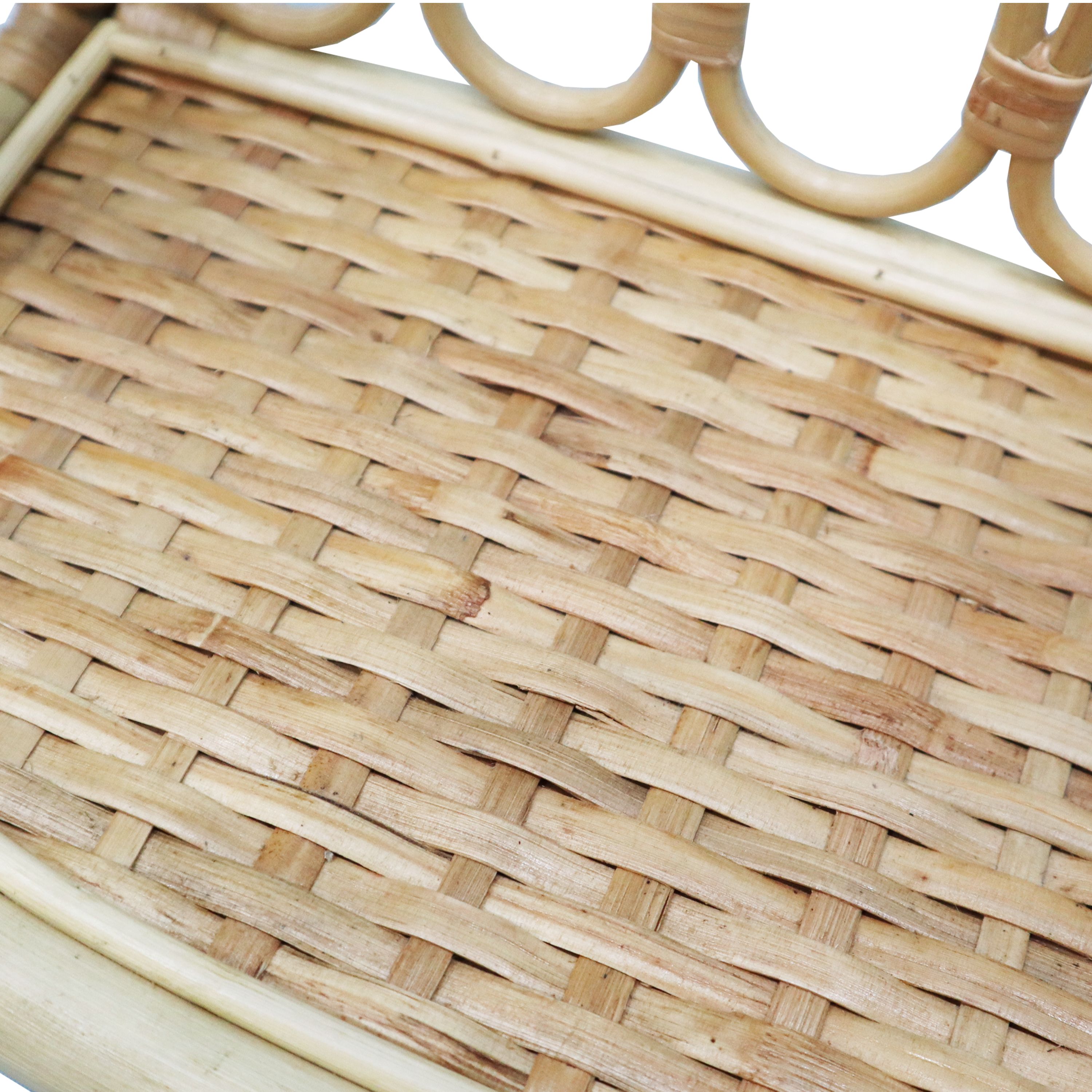 Półka ścienna rattanowa SPACEO, wys. 25 cm x szer. 50 cm x gł. 20 cm, gr. 2 cm - 3