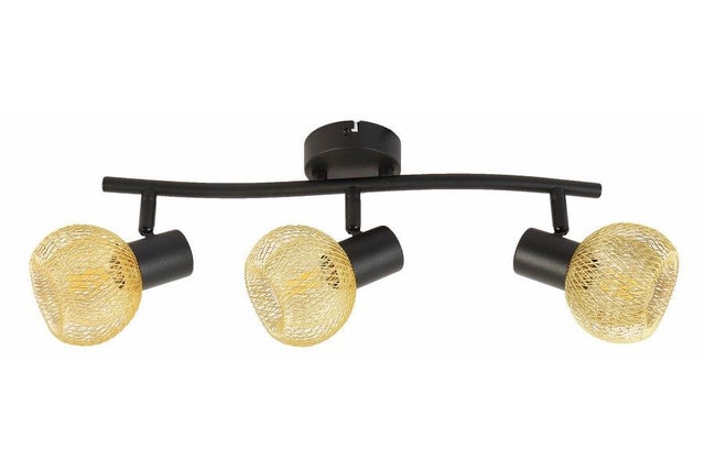 Lampa sufitowa wisząca Loretto czarna 3xE14x40W klosz siatkowy wym: 17 x 40 x 10 cm metal Reality