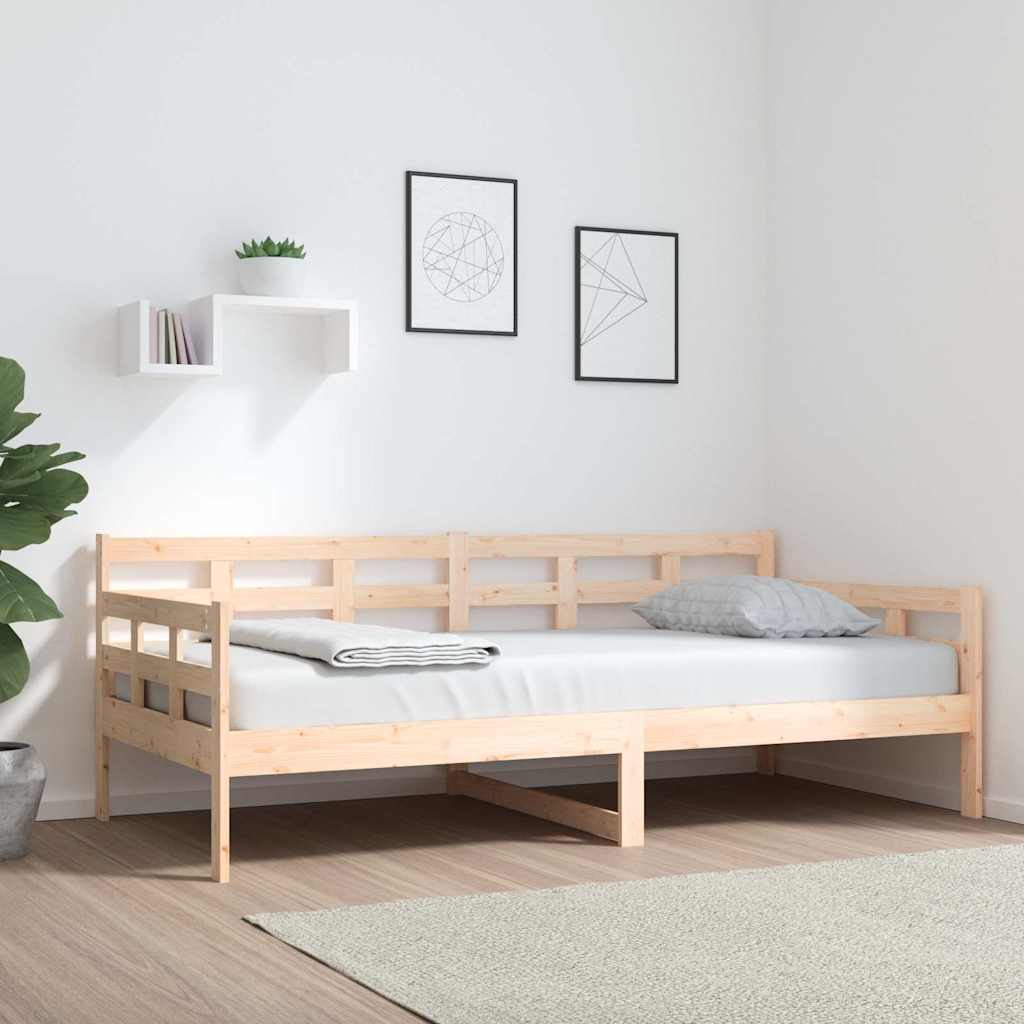 Łóżko Dzienne Drewniane Brązowe Rama Łóżka Ze Stelażem Sofa 90x190 cm