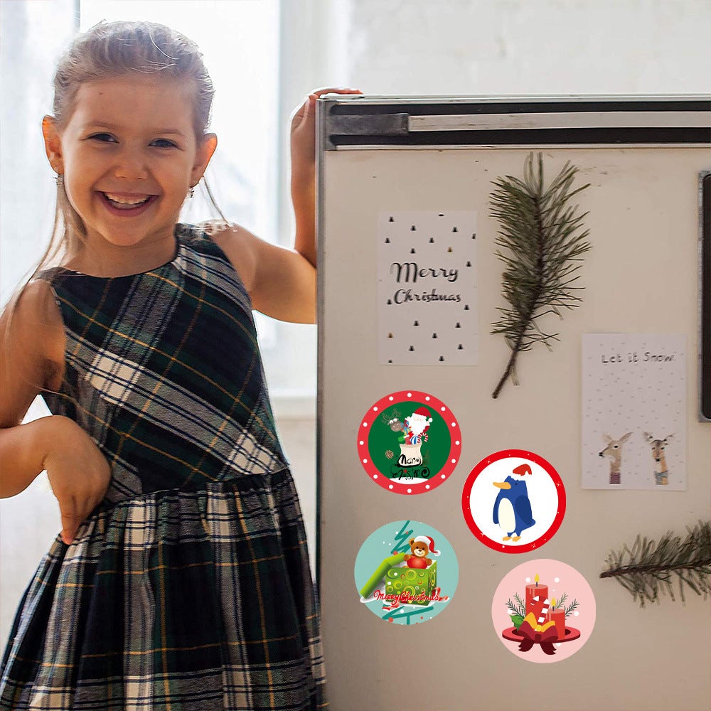 500 pièces joyeux noël vacances autocollants étiquettes étiquettes de noël joints d'enveloppe (1,5 pouces) - 5