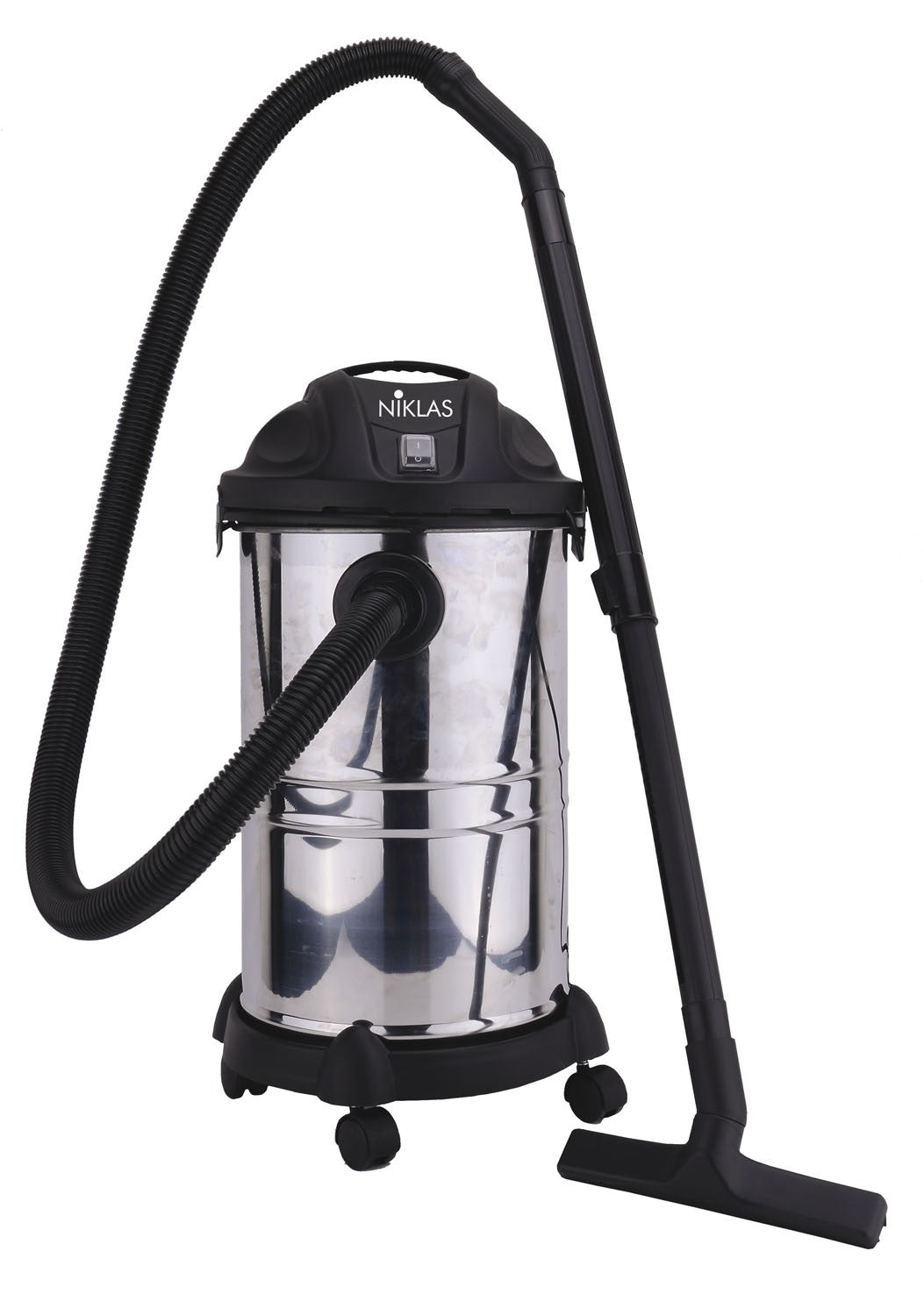 Bidone aspiratutto aspiracenere solidi e liquidi acciaio Inox Lt. 30 Niklas  Domo Rac | Leroy Merlin