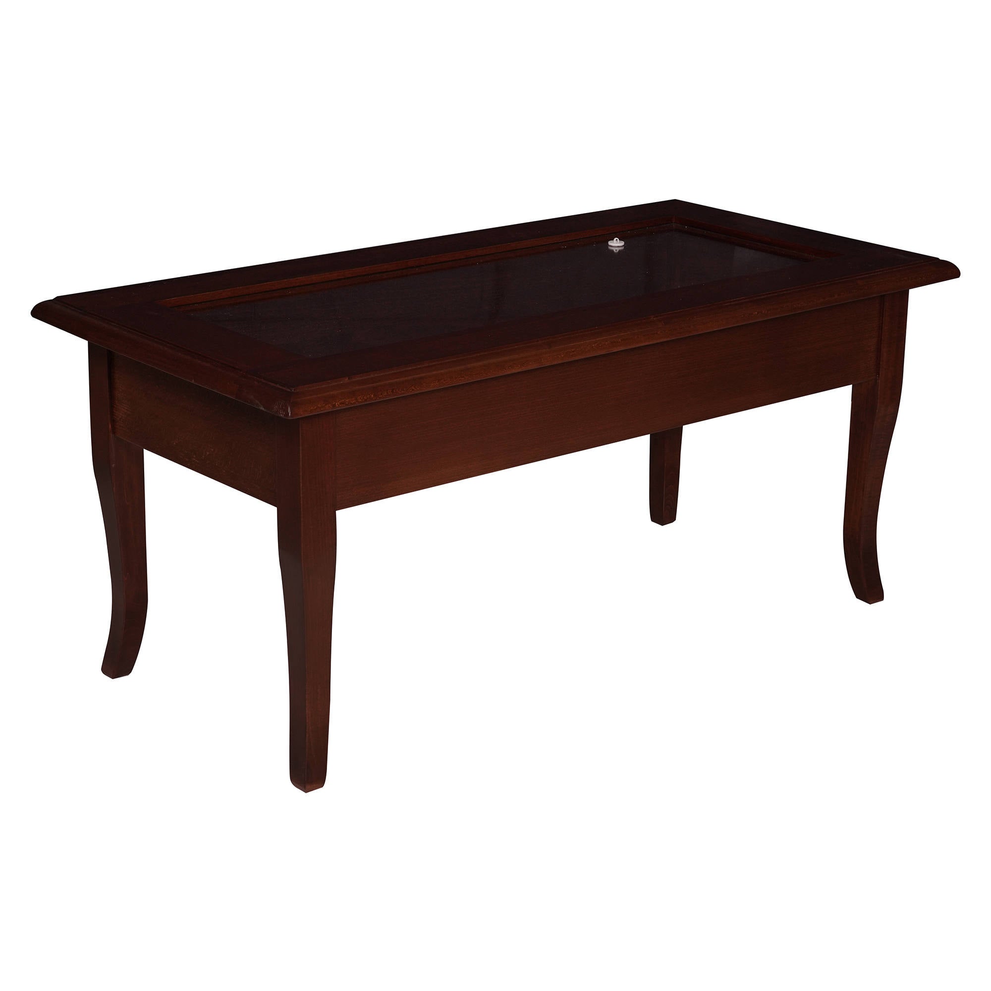 Table basse de style classique, Table avec plateau en verre trempé et ...