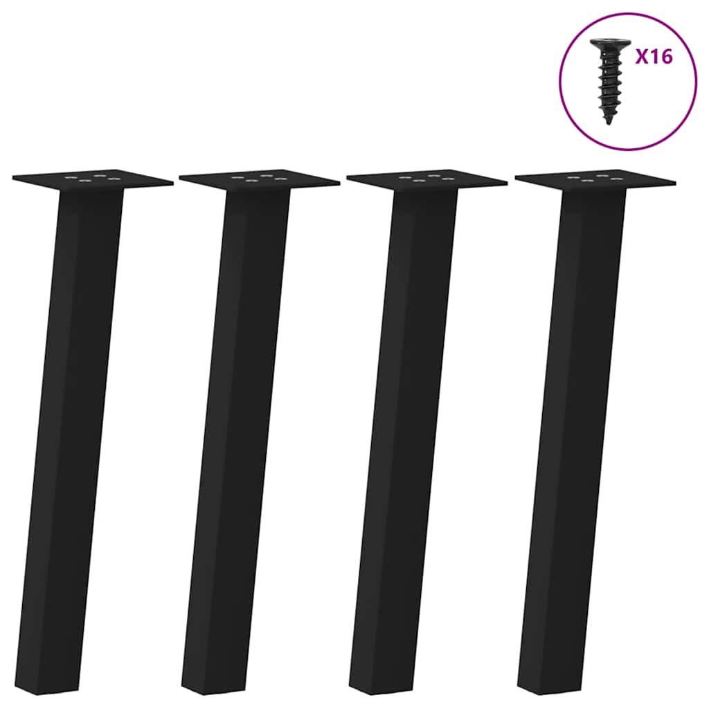 Nogi do stolika kawowego 4 szt. Czarne 42 cm Stalowe vidaXL