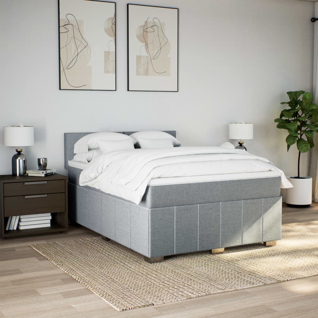 Base de cama ripa com colchão Cinza claro 160x200cm Tecido | Leroy Merlin