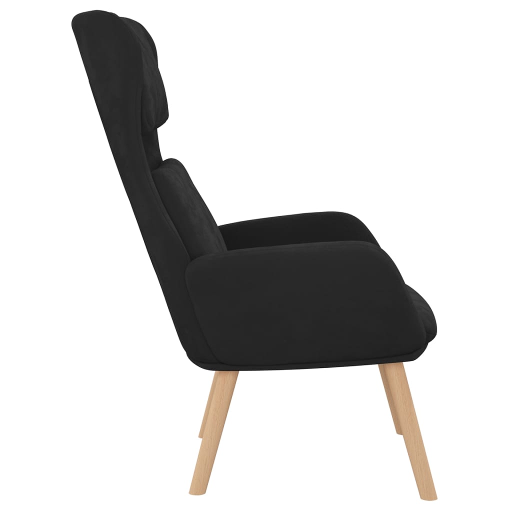 Chaise de relaxation | Fauteuil de relaxation | Chaise de Salon Noir Velours973128 - 4