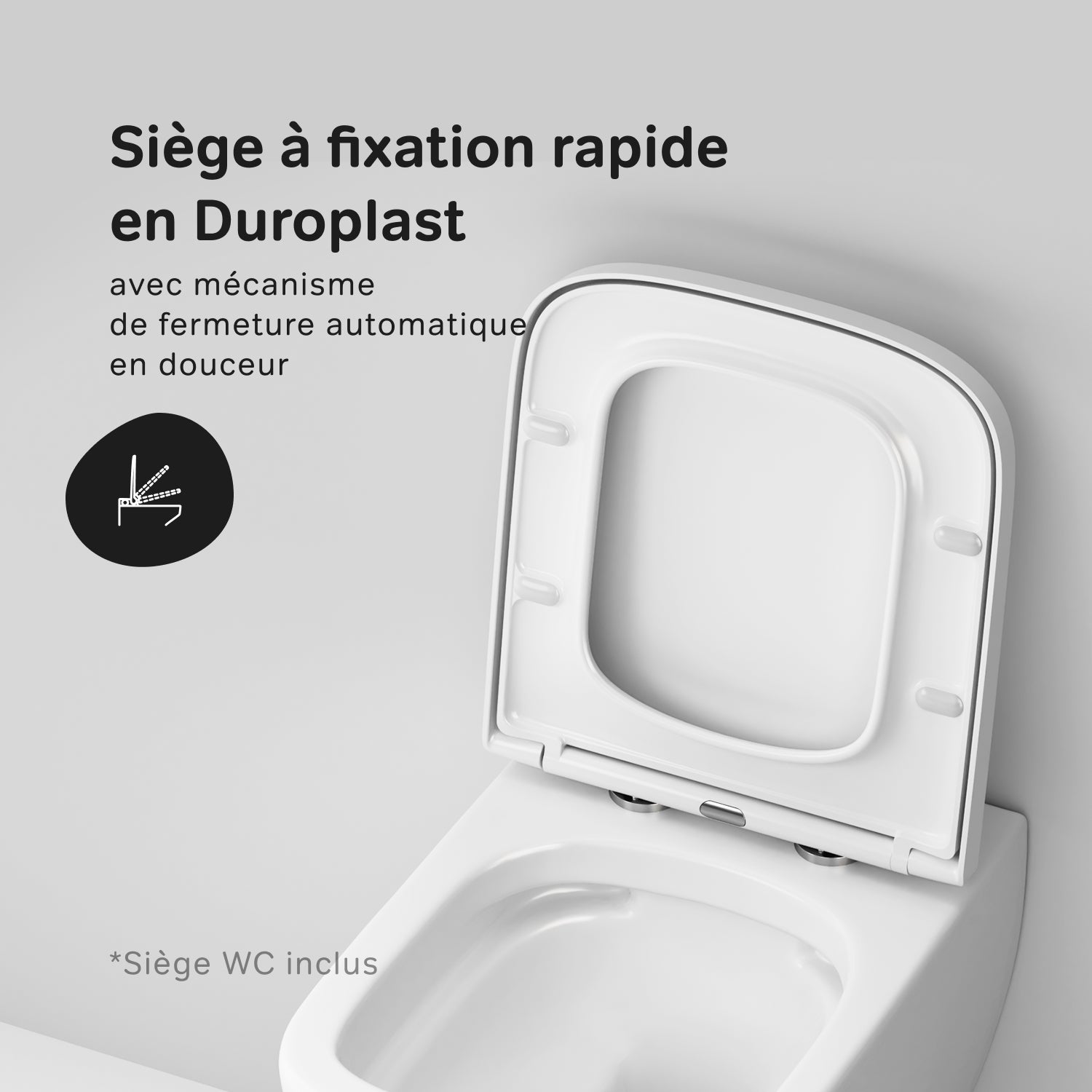 Pack WC suspendu bâti mural et cuvette Plaque Round Chrome,&nbsp;Pack WC Bati-support AM.PM Gem - 4