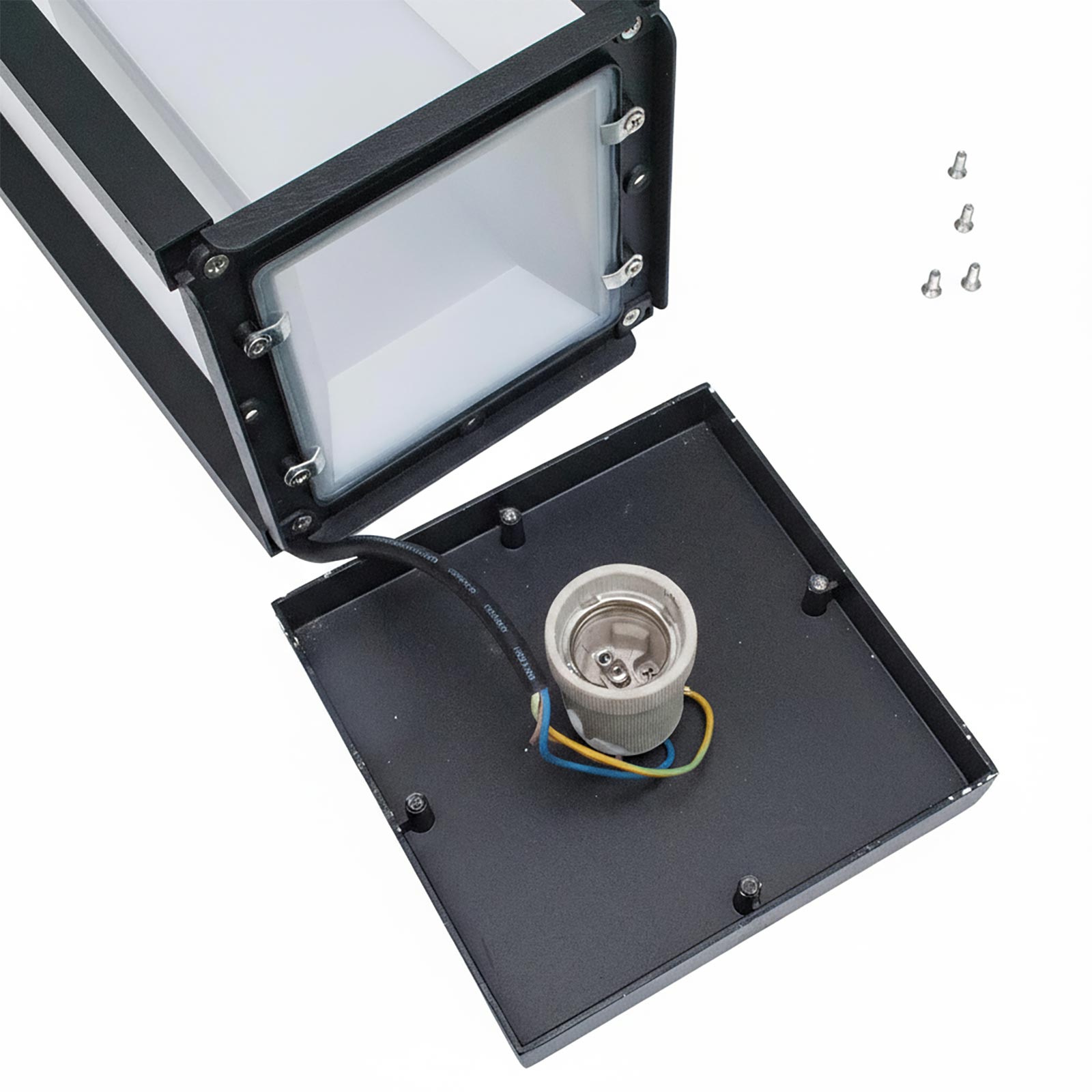 Lampione da Giardino E27 Moderno IP65 Lampioncino Esterno Luce Cortile Viale Sentiero 60cm 230V COLORE NERO - 5