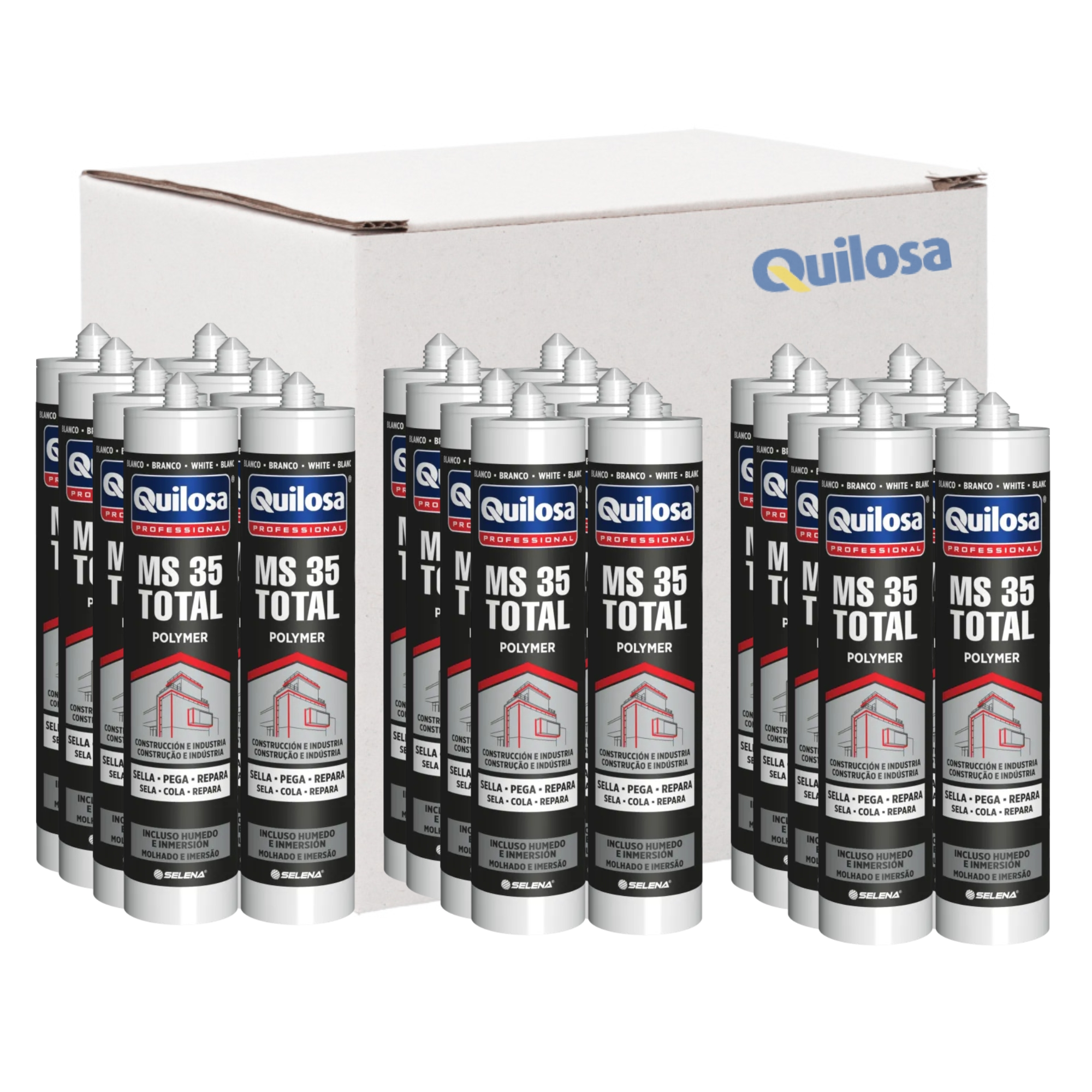 Boîte De 24 Pièces Mastic Polymère Ms-35 Total Quilosa 300 Ml(BLANCO ...