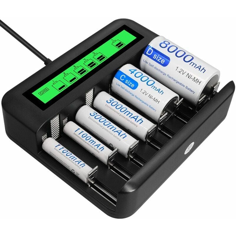 Mspalocell Confezione da 8 Batterie AAA al Litio Ricaricabili con Caricabatterie, 8 Slot USB C Type-C Caricatore Veloce Intelligente LCD a Ricarica Indipendente per Batterie Ricaricabili AAA 1,5 V Mspalocell Confezione da 8 Batterie AAA al Litio Ricaricabili con Caricabatterie, 8 Slot USB C Type-C Caricatore Veloce Intelligente LCD a Ricarica Indipendente per Batterie Ricaricabili AAA 1,5 V