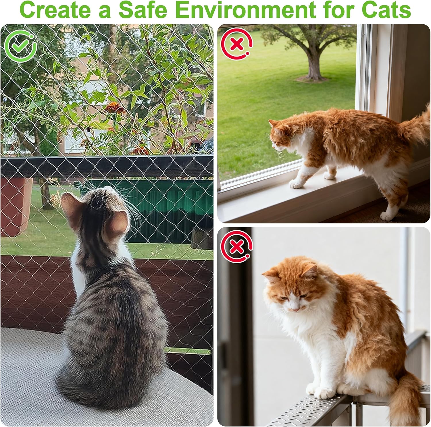 Filet de sécurité pour chat de balcon - Filet de sécurité pour chat - blanc - Filet de sécurité pour fenêtre (3x 4mètres) - 3