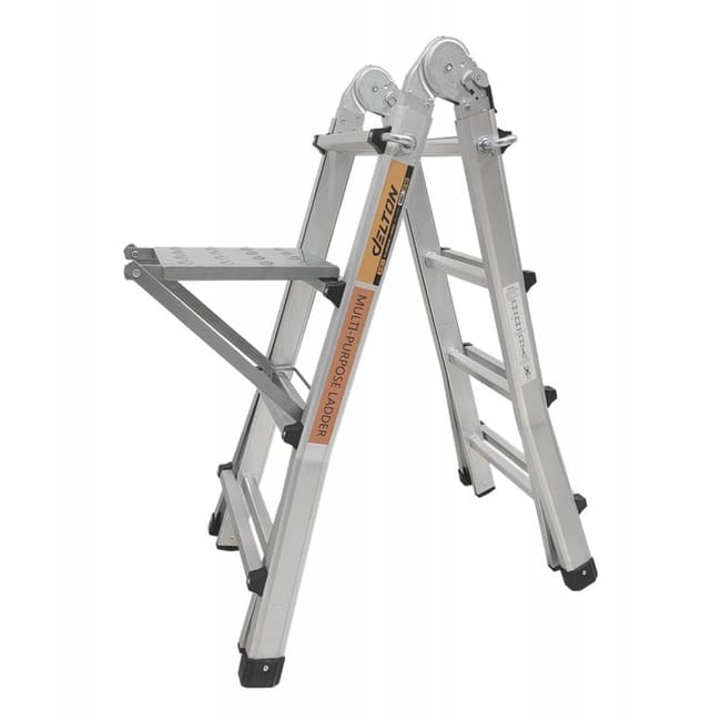 Scala pieghevole e telescopica in alluminio con gradini da 3,88